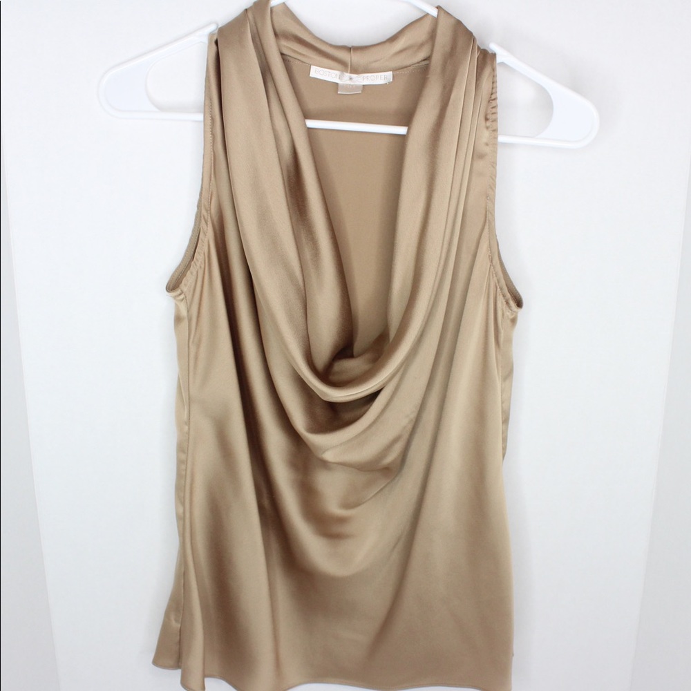Boston Proper Women blouse in Gold size 6
